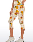 Flower chrysanthemum hand-painted capris