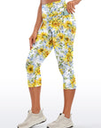 Flower watercolor sunflower yellow capris