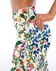 Hand painted wildflowers seamless capris