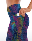 Colorful line printed technical capris