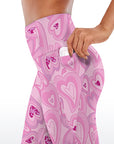 Love Flow in love abstract heart shape pink capris