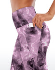 Abstract marble texture purple bubble swirls capris