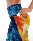 Liquid abstract colorful water ripples capris