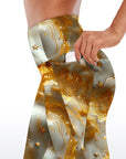 Gilt water ripple gold star capris