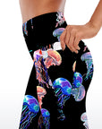 Ocean neon colored jellyfish capris