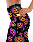 Haloween cool multicolored pumpkins capris