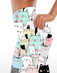 Animal cartoon colorful cat head capris