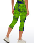 Abstract psychedelic green fluid water ripple capris