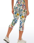 Hand painted wildflowers seamless capris