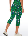 Animal watercolor green butterfly capris