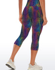 Colorful line printed technical capris