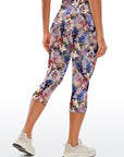 Flower magnolia peonies patchwork capris