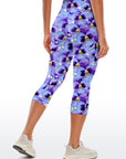 Flowers pansies seamless pattern capris