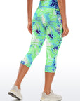 Water ripple liquid green blue capris