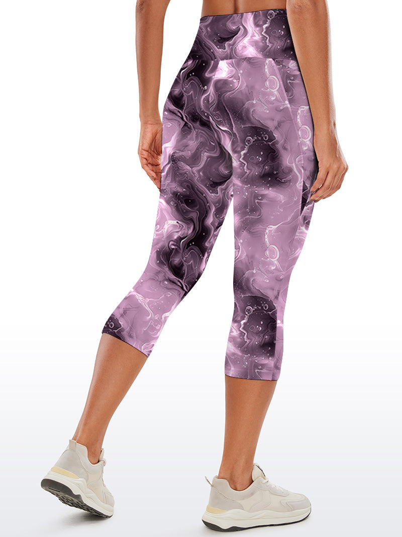 Abstract marble texture purple bubble swirls capris