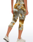 Gilt water ripple gold star capris