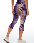 Abstract purple gilt water ripples with butterfly capris