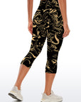 Abstract gold liquid fluid water ripples capris