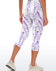 Elegant purple flower lavender capris