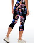 Ocean neon colored jellyfish capris