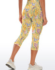 Watercolor whimsy meadow wildflowers capris