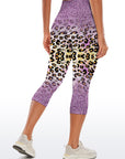 Animal leopard purple glitter capris