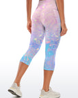 Rainbow shiny pink and blue gradient capris