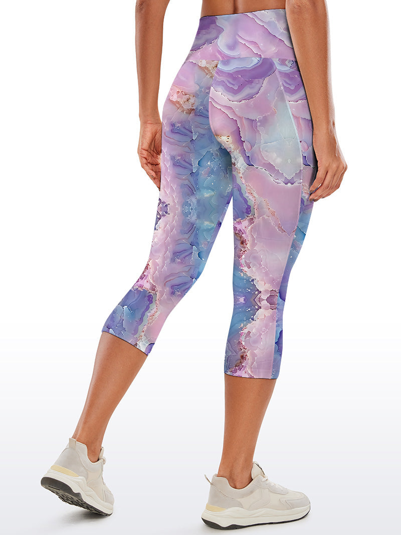 Abstract purple marble texture capris