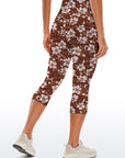 Hawaiian hibiscus brown capris