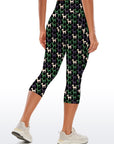 Animal chihuahua silhouettes doodle green and white capris