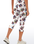 Skull with flowers and butterfly capris