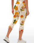 Flower chrysanthemum hand-painted capris