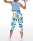 Colorful blue swirl tie dye capris