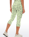 Funny smile dope faces seamless green capris