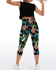 Flowers lilies and morning glory capris