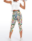 Hand painted wildflowers seamless capris