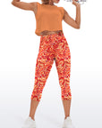 Flower abstract curly floral endless red capris