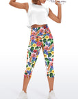 Flower hibiscus sunflower watercolor capris