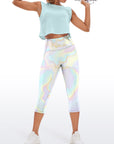 Colorful gilt water ripple liquid capris