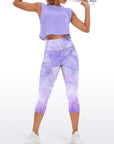 Purple gilt water ripple capris