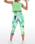 Water ripple liquid green blue capris