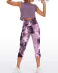 Abstract marble texture purple bubble swirls capris