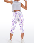 Elegant purple flower lavender capris