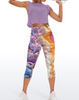 Colorful gradient marble gilt water ripple capris