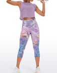 Abstract purple marble texture capris