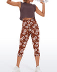 Hawaiian hibiscus brown capris