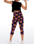 Haloween cool multicolored pumpkins capris