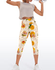 Flower chrysanthemum hand-painted capris