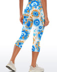 Colorful blue swirl tie dye capris