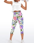 Flower hydrangea roses and leaves capris